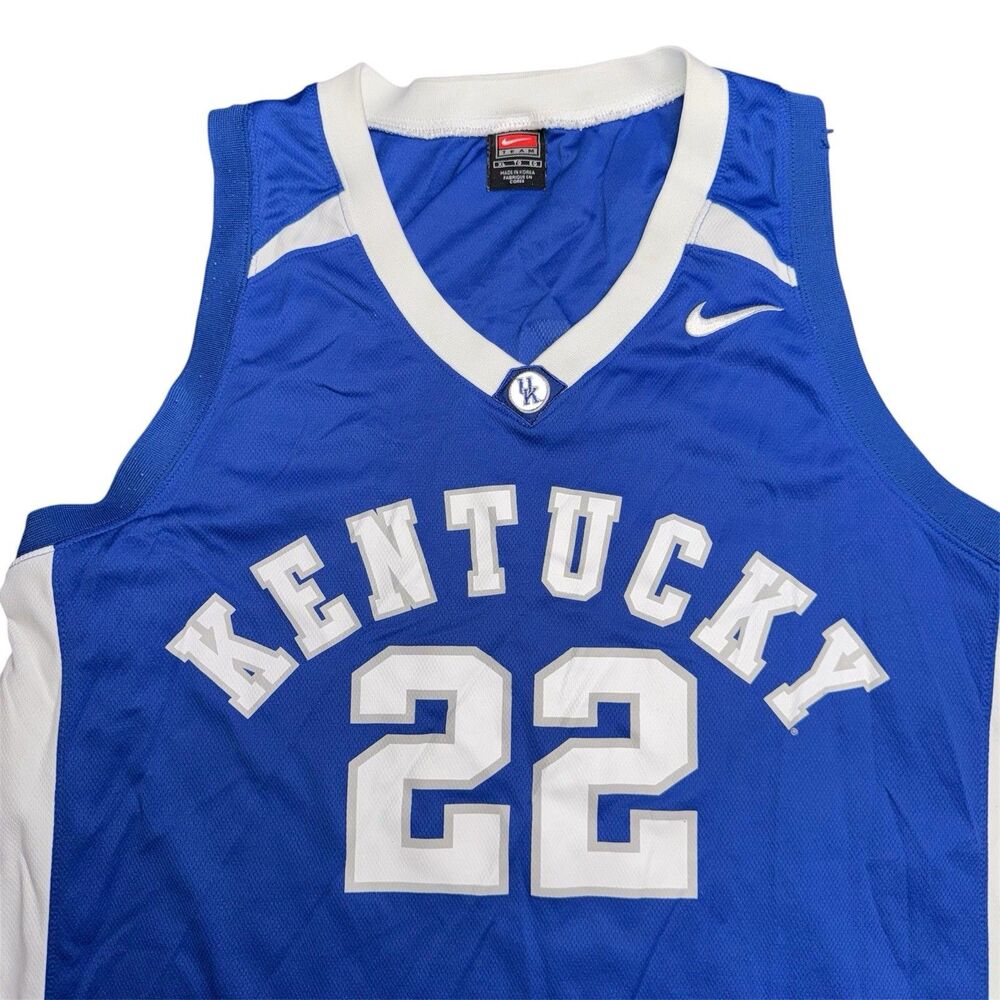 Vtg Kentucky Wildcats Jersey Men XL  Blue White NCAA Basketball Nike Elite No 22